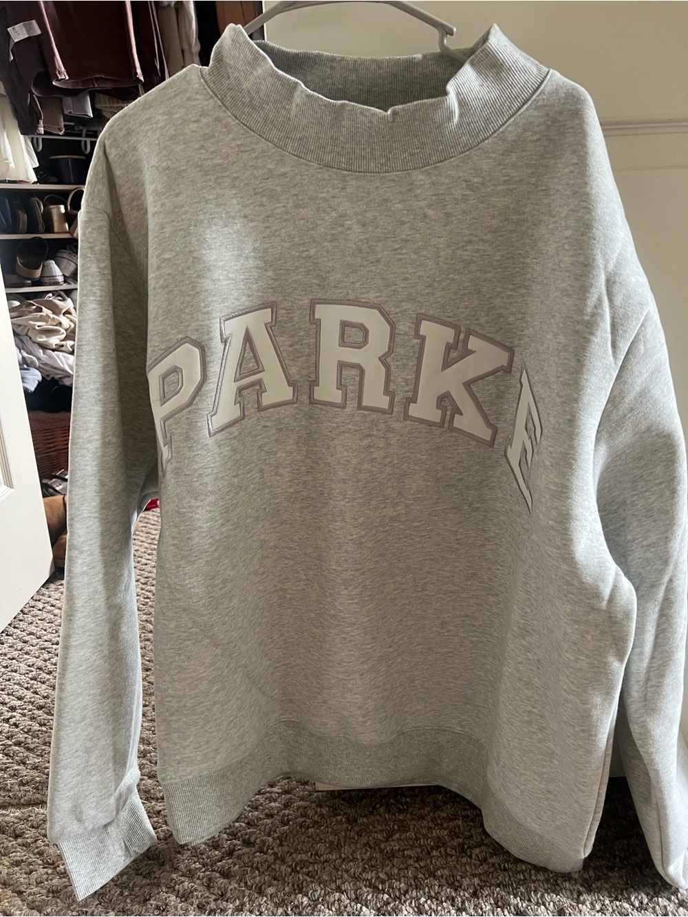 Parke gray mock neck sweatshirt